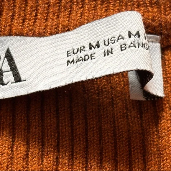 Zara Striped Ribbed Knit Sweater Multicolor Pink Brown Maroon Cream Size M - Picture 5 of 8